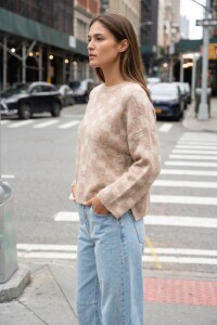 Sweater Intarsia Cuadros Rosa Viejo