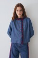 CAMISA SWIM JEAN CROCHET Azul Pre Venta