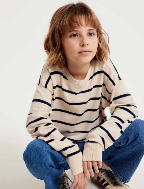 BUZO TEJIDO INFANTIL A RAYAS MULTICOLOR