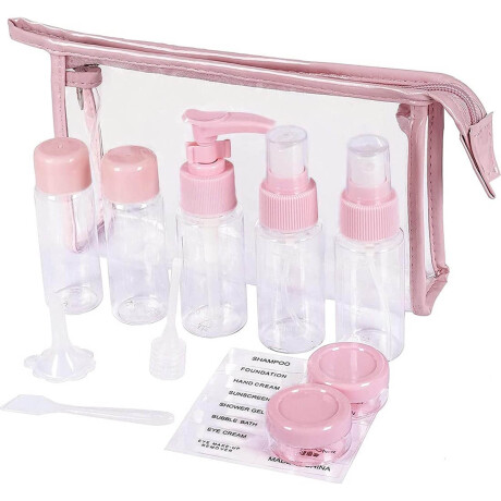 Bolso Organizador de Valijas Viaje Adaptador Frascos Rosa