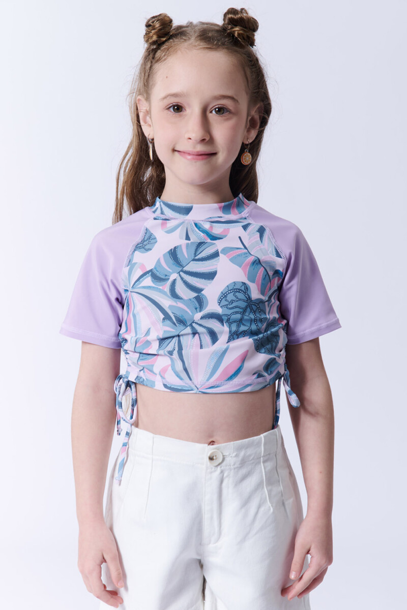Remera manga corta uv tropical - Tropical Rosada 
