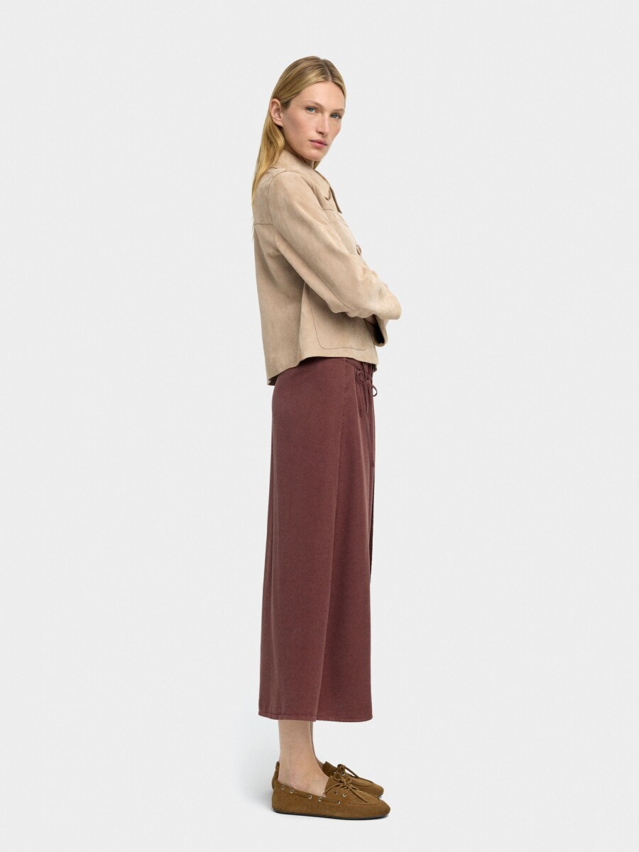 Falda Midi Con Cruce 100% Lyocell marron