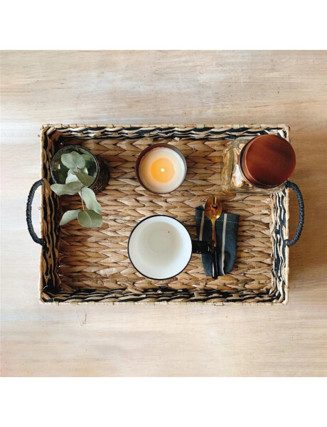 BANDEJA TEJIDA 50x35x9CM NATURAL/NEGRO BANDEJA TEJIDA 50x35x9CM NATURAL/NEGRO