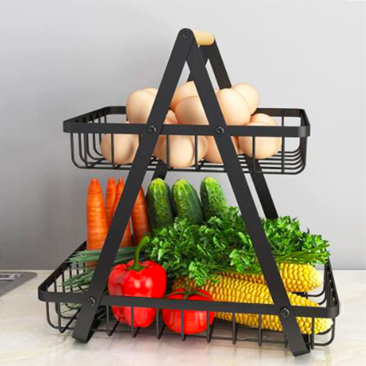 OUTLET Organizador Canasto Metal Mesada 2 pisos - Outlet Organizador Canasto Metal Mesada 2 Pisos 
