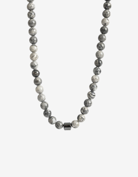 Collares Cortos Piedra Collar De Piedras Men's Collection - Gris Melange
