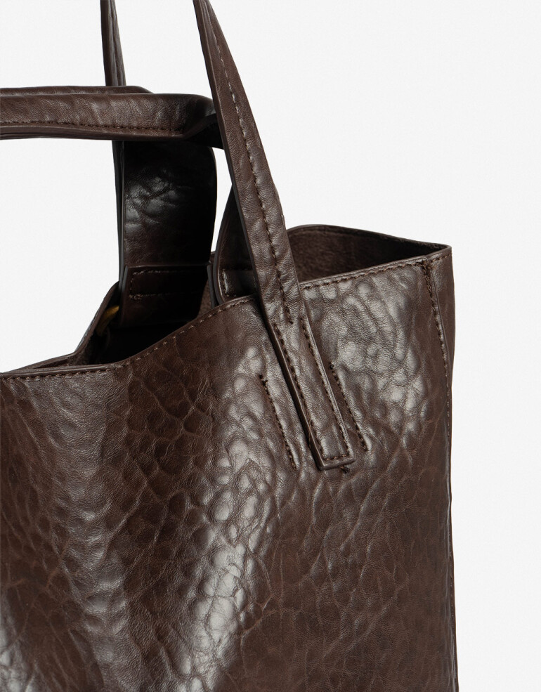 Shopper Shopper Con Doble Asa - Marron Chocolate