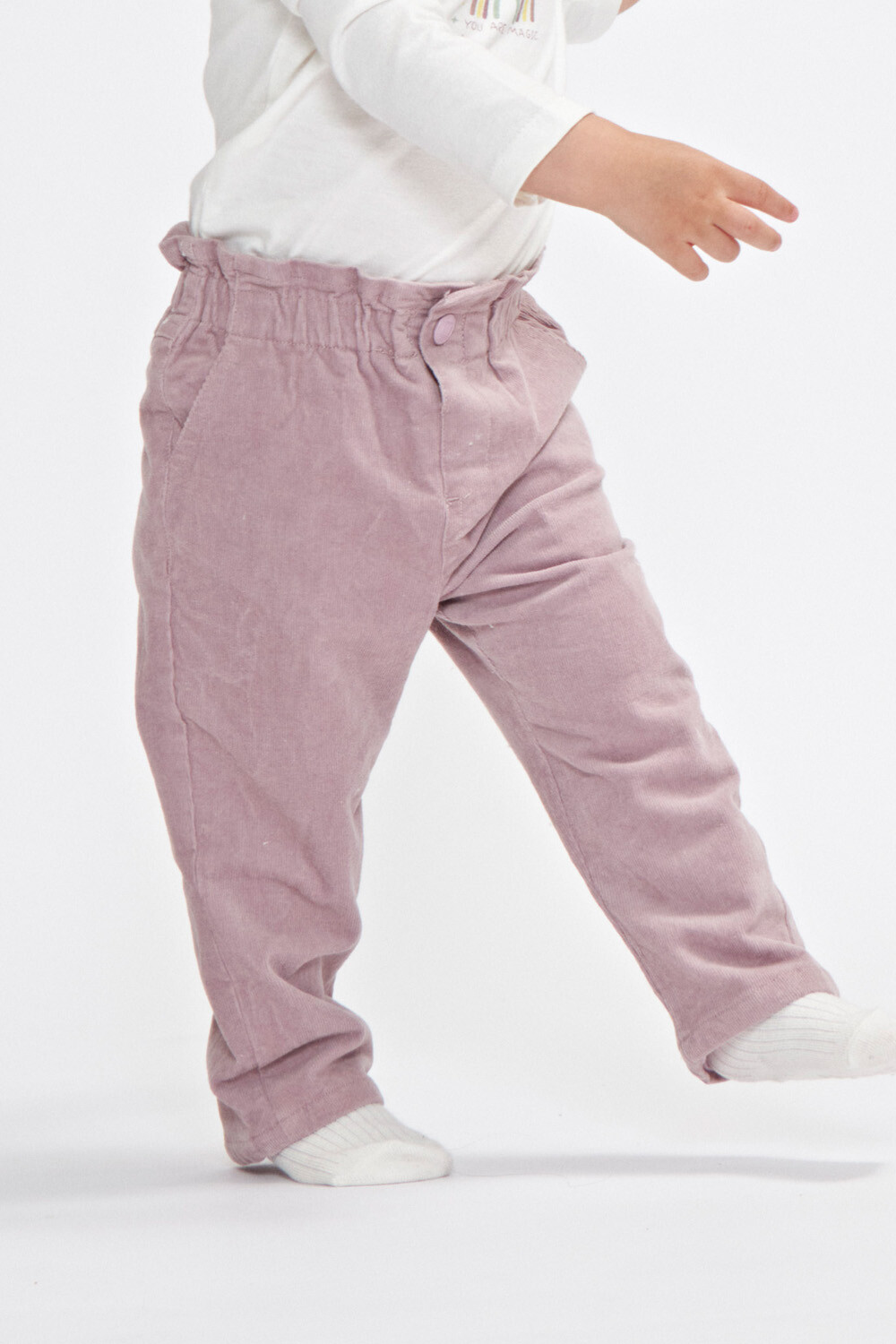 Pantalon paper bag clearance rosa