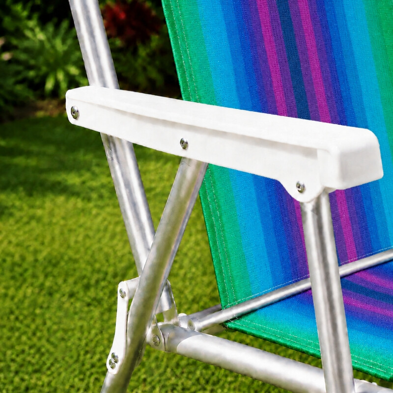 Silla Alta Aluminio Clásica A Rayas VIOLETA