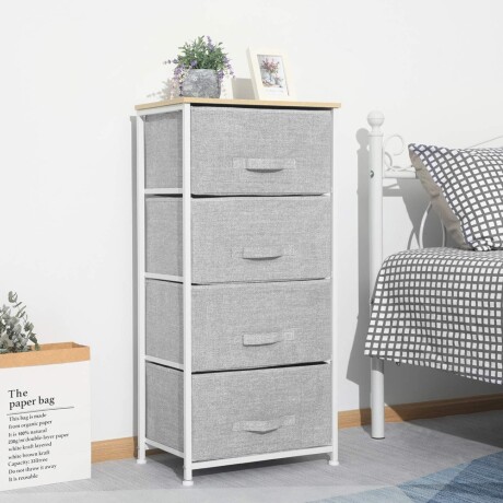 Mueble Organizador 4 Cestos Cajones Tela Estructura Acero Gris