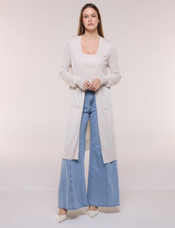 Cardigan Largo Abierto BEIGE