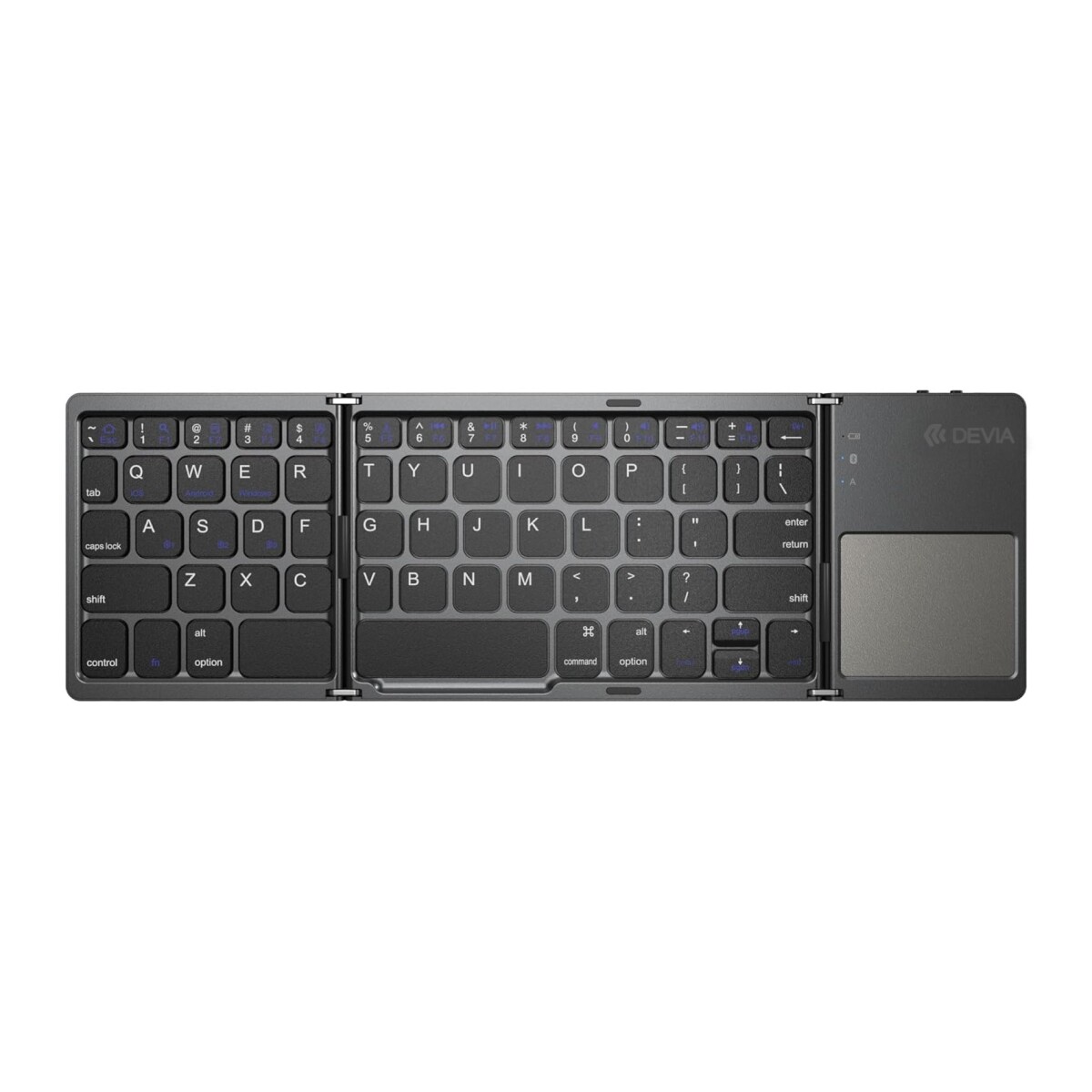 Teclado en Ingles LIingo Series Foldable Wireless Keyboard Devia With Touschpad Gray