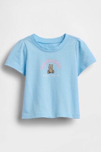 Remera Logo Gap Toddler Niña Chlorine Blue