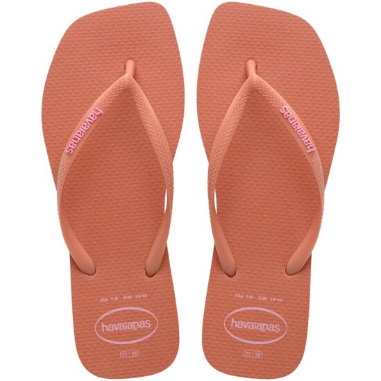 Ojotas Havaianas Slim Square Logo Pop Pp Rosado