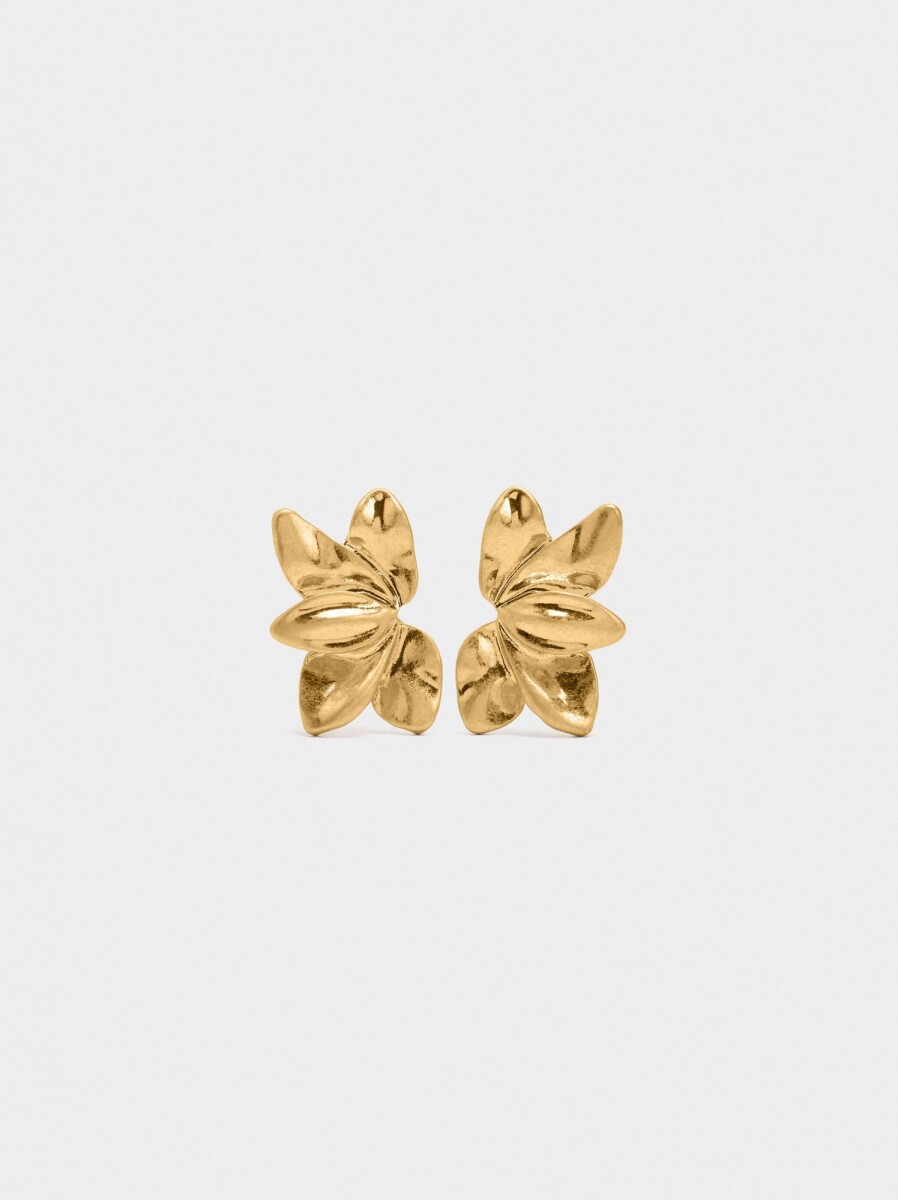 Pendientes De Media Flor - dorado 