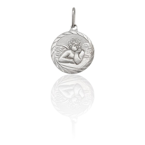 Dije Medalla Ángel de la Guarda- Plata 925- Sin Piedra- CP3018 sinpiedra