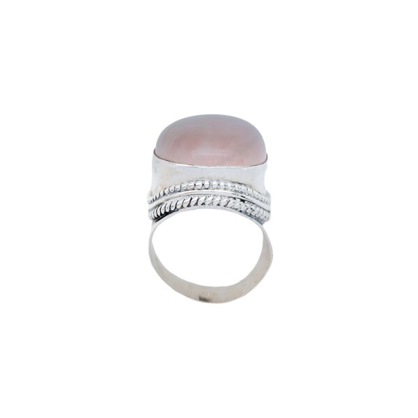 Anillo Oval-Plata 925-Piedra Cuarzo rosa-AN3944 conpiedra