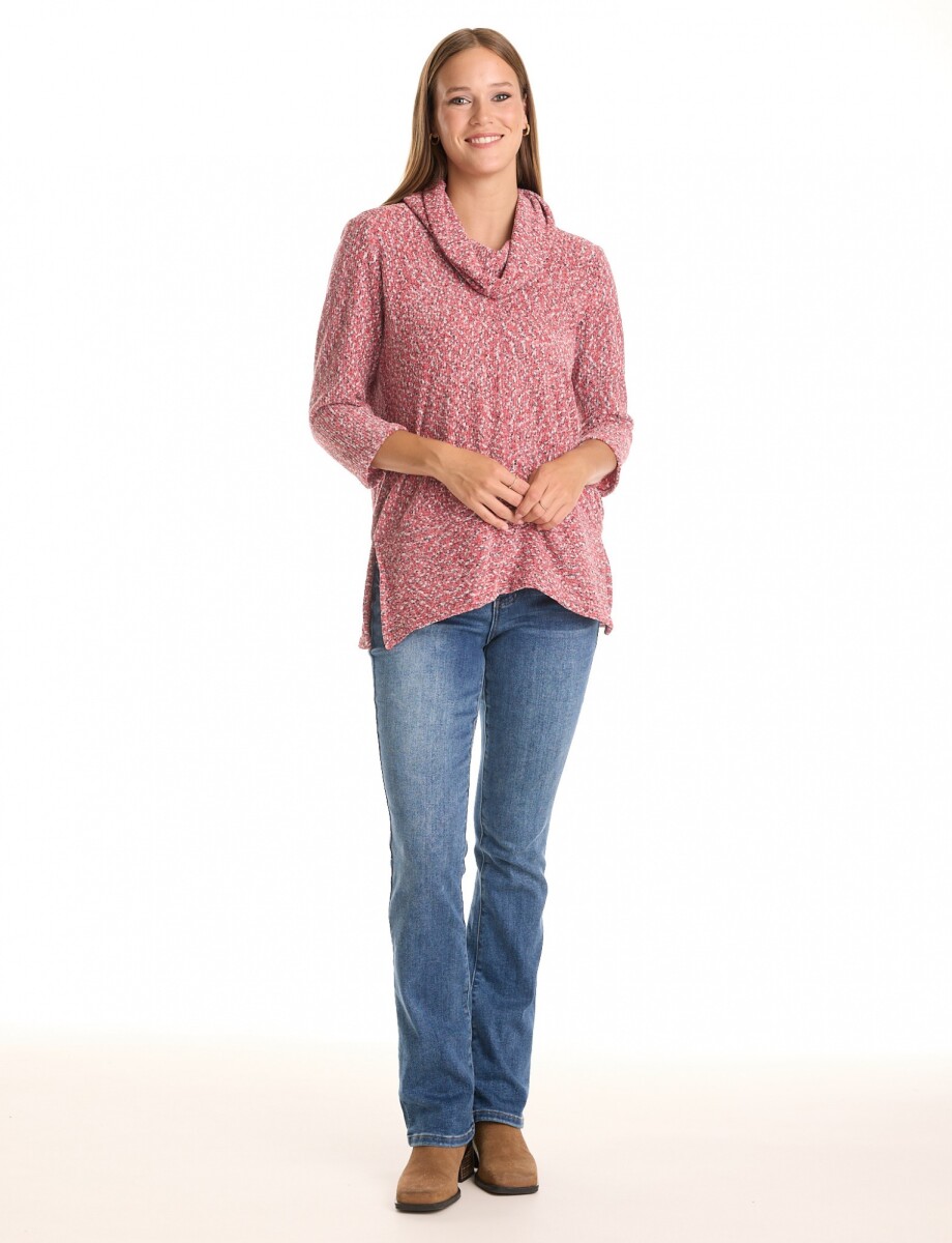 Buzo Cuello Volcado - Rojo/multi 