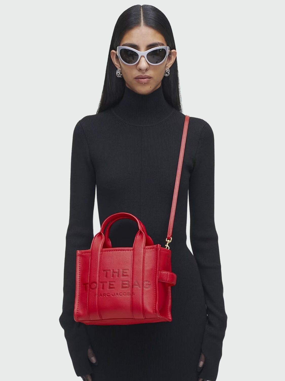 MARC JACOBS - THE LEATHER SMALL TOTE BAG Rojo