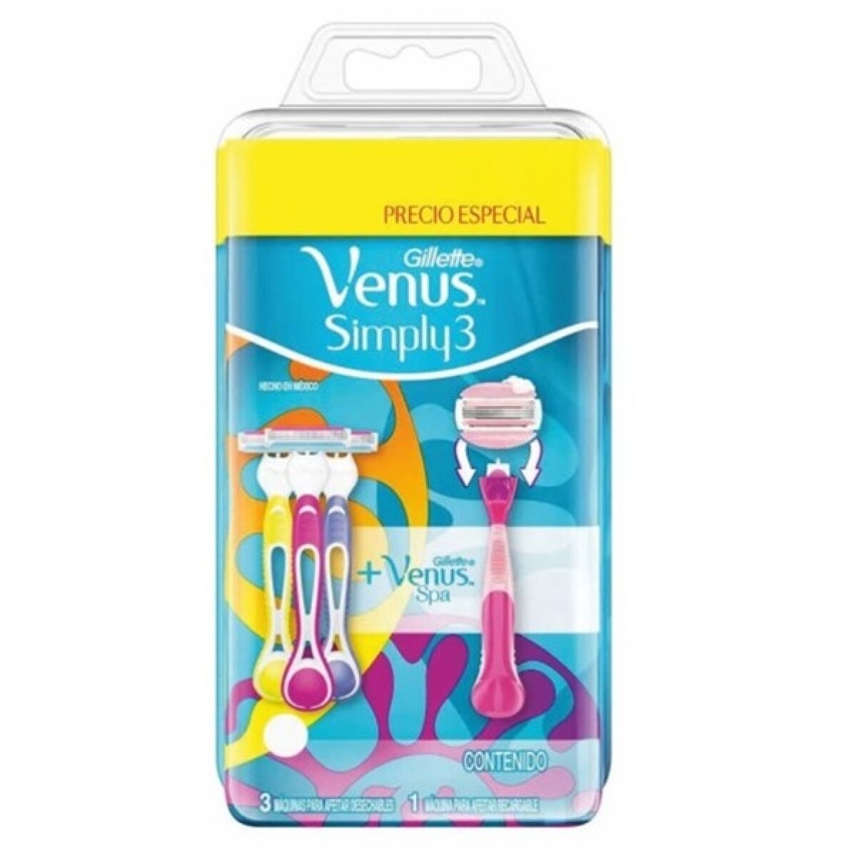 Afeitadora Venus 3 Simply 3 Uds. + Venus Razor Spa 