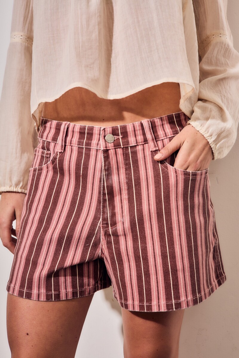 Short Rayado - Rosa 