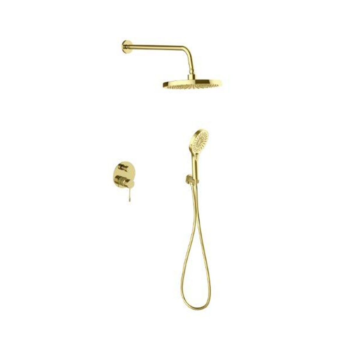 Griferia Ducha Embutir Con Transf. En Oro Cepillado - Serie Signature 