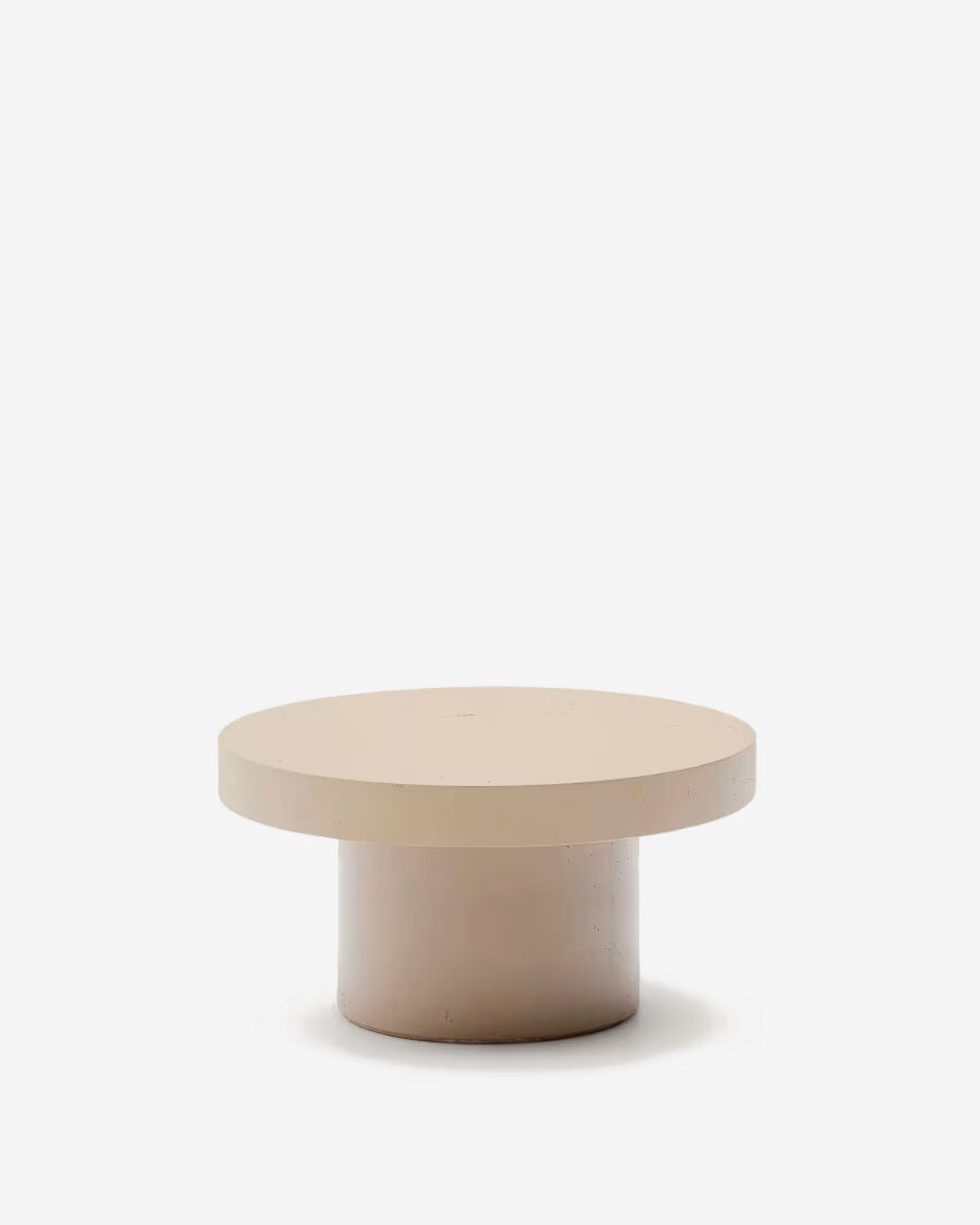 Mesa de centro Aiguablava de cemento beige Ø 90 cm