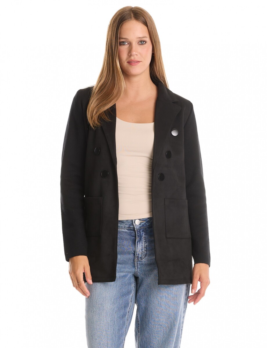 Blazer Tejido Suede - Negro 