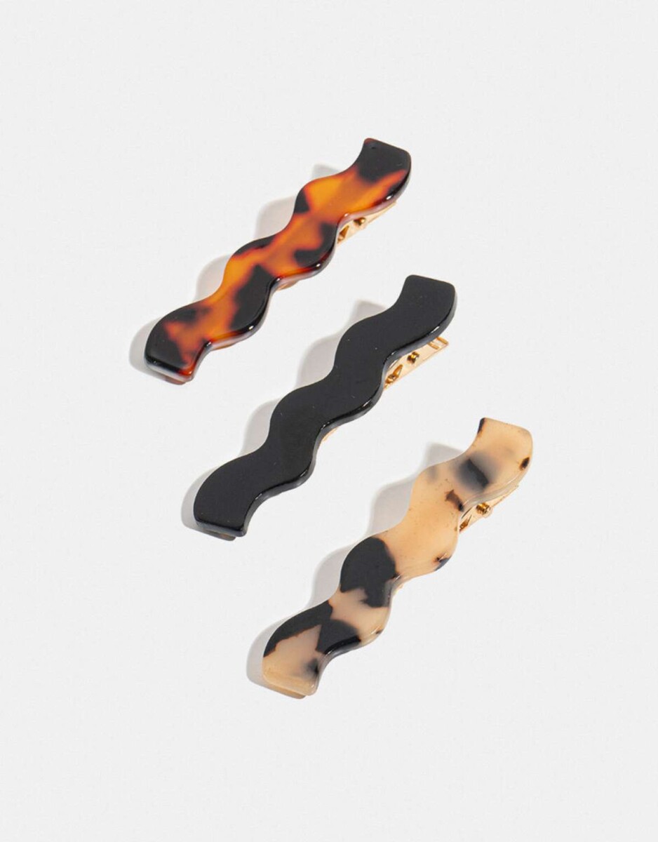 Set De Pinzas Acrílicas - Combinacion tricolor 