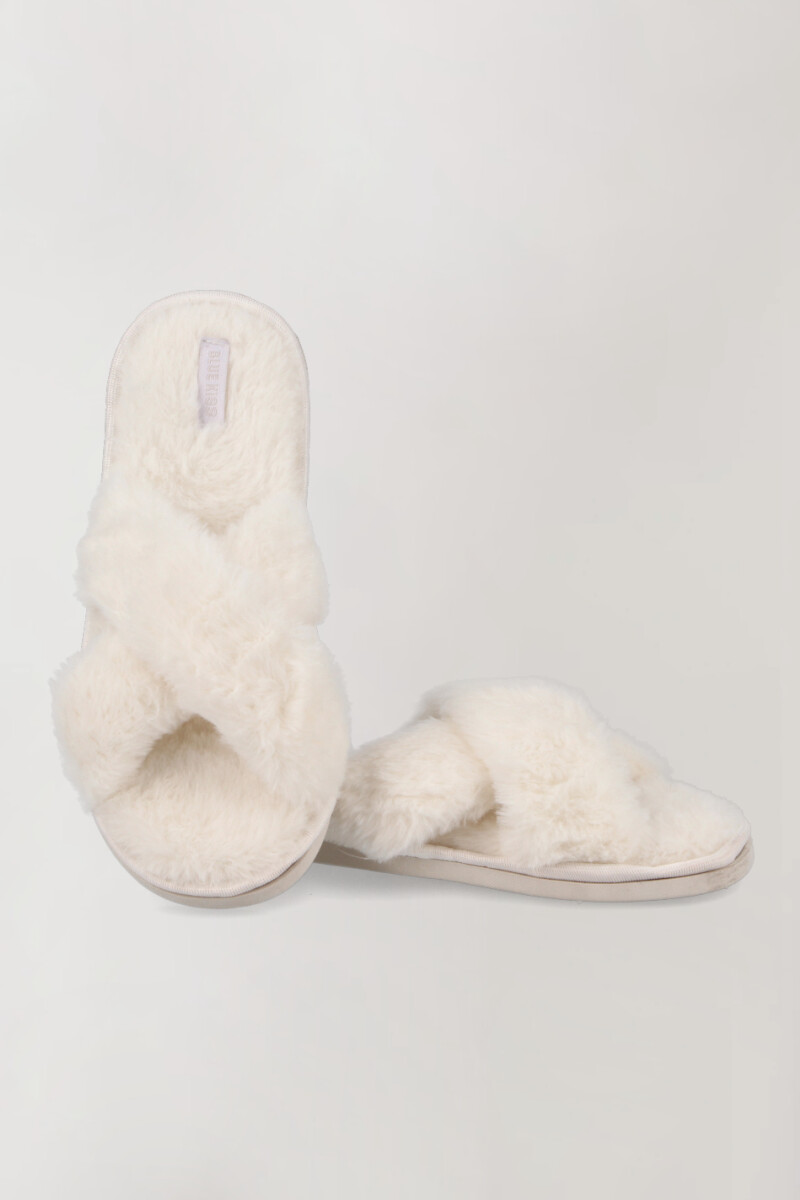 Pantufla abierta curzada Blanco