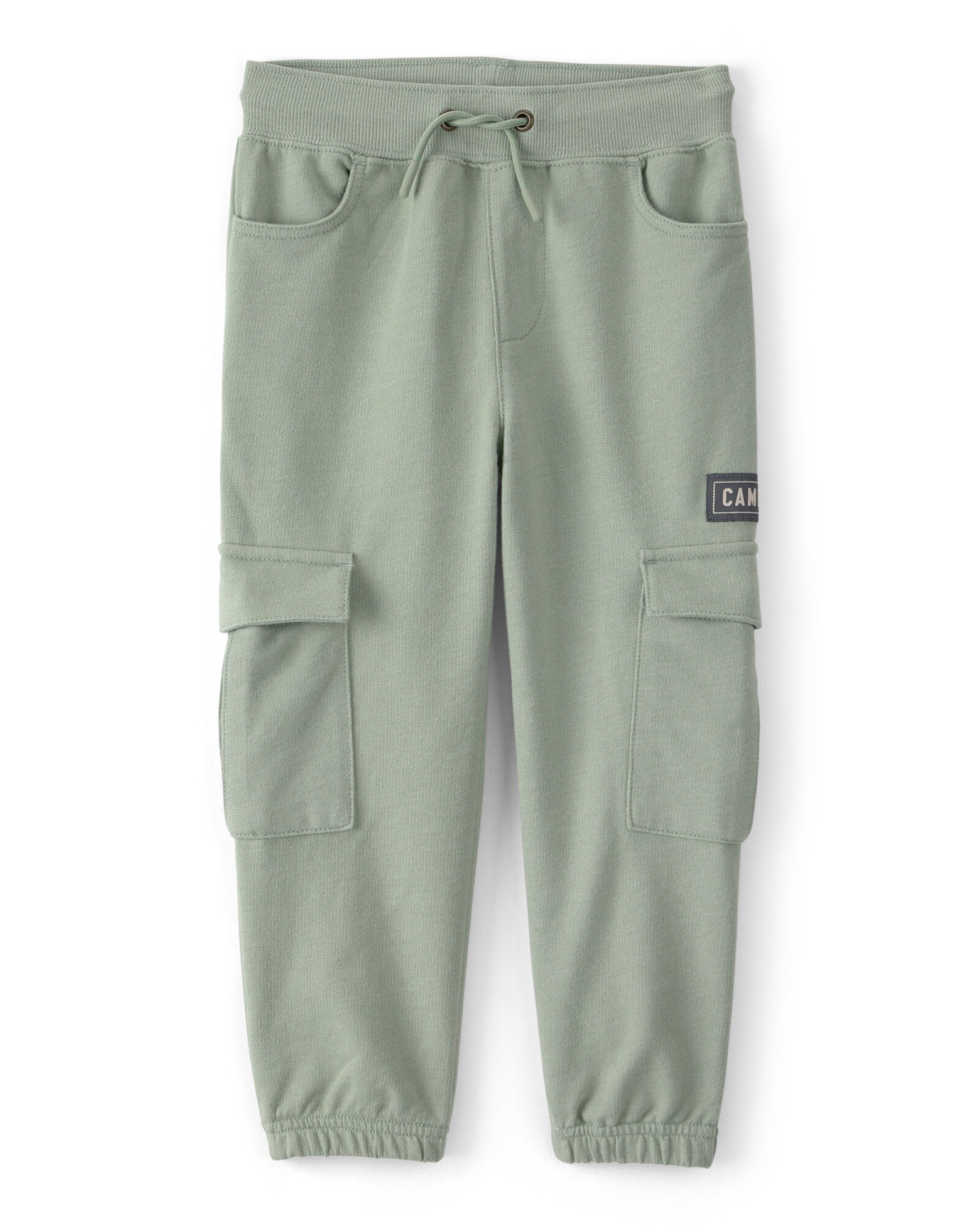 Pantalón cargo deportivo de algodón, verde, estampa camp dino Sin color