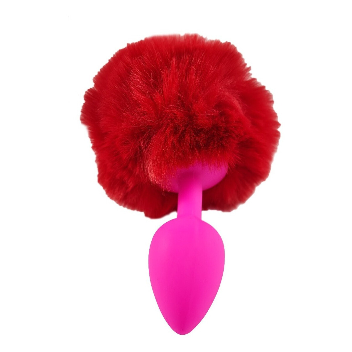 Plug Anal Pompón Conejita Consolador Estimulador Talle S - Variante Color Rojo 