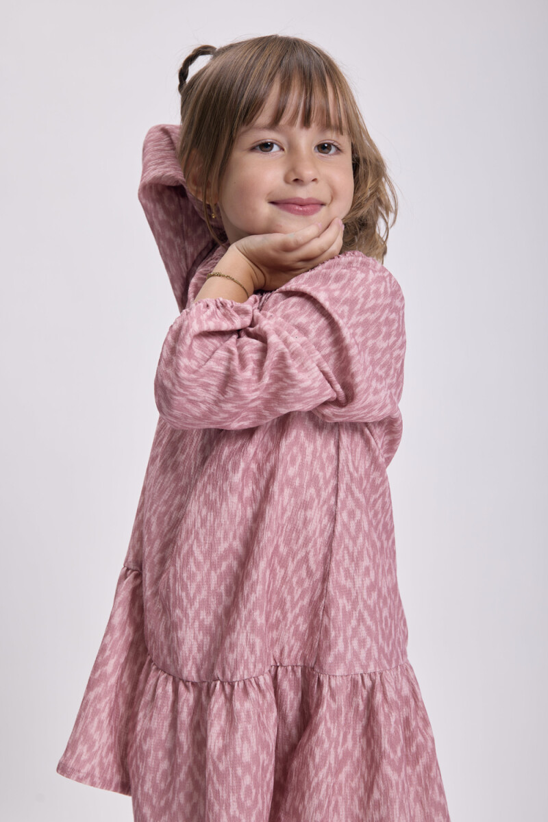 Vestido cortes - Rosa Viejo 