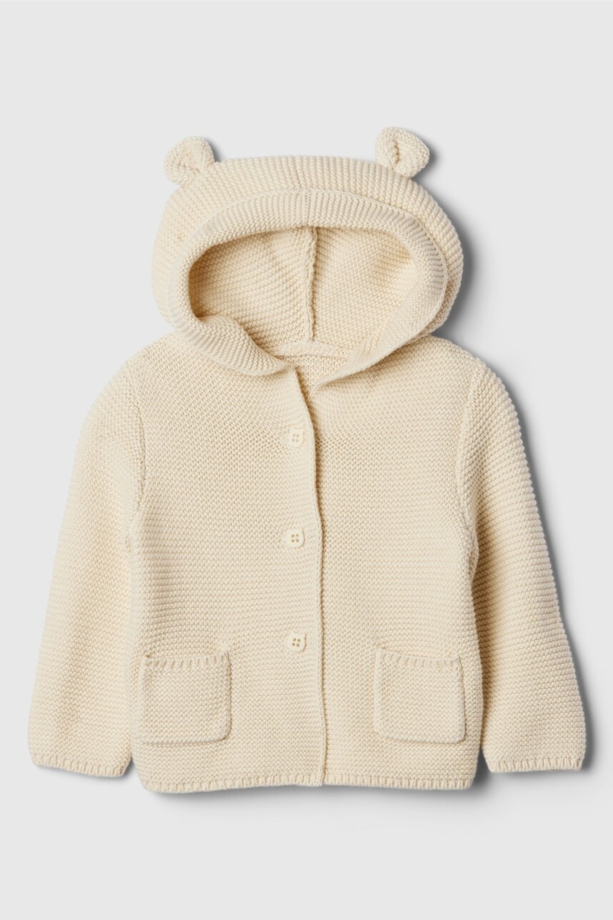 Saco Con Botones Y Capucha Bebé French Vanilla
