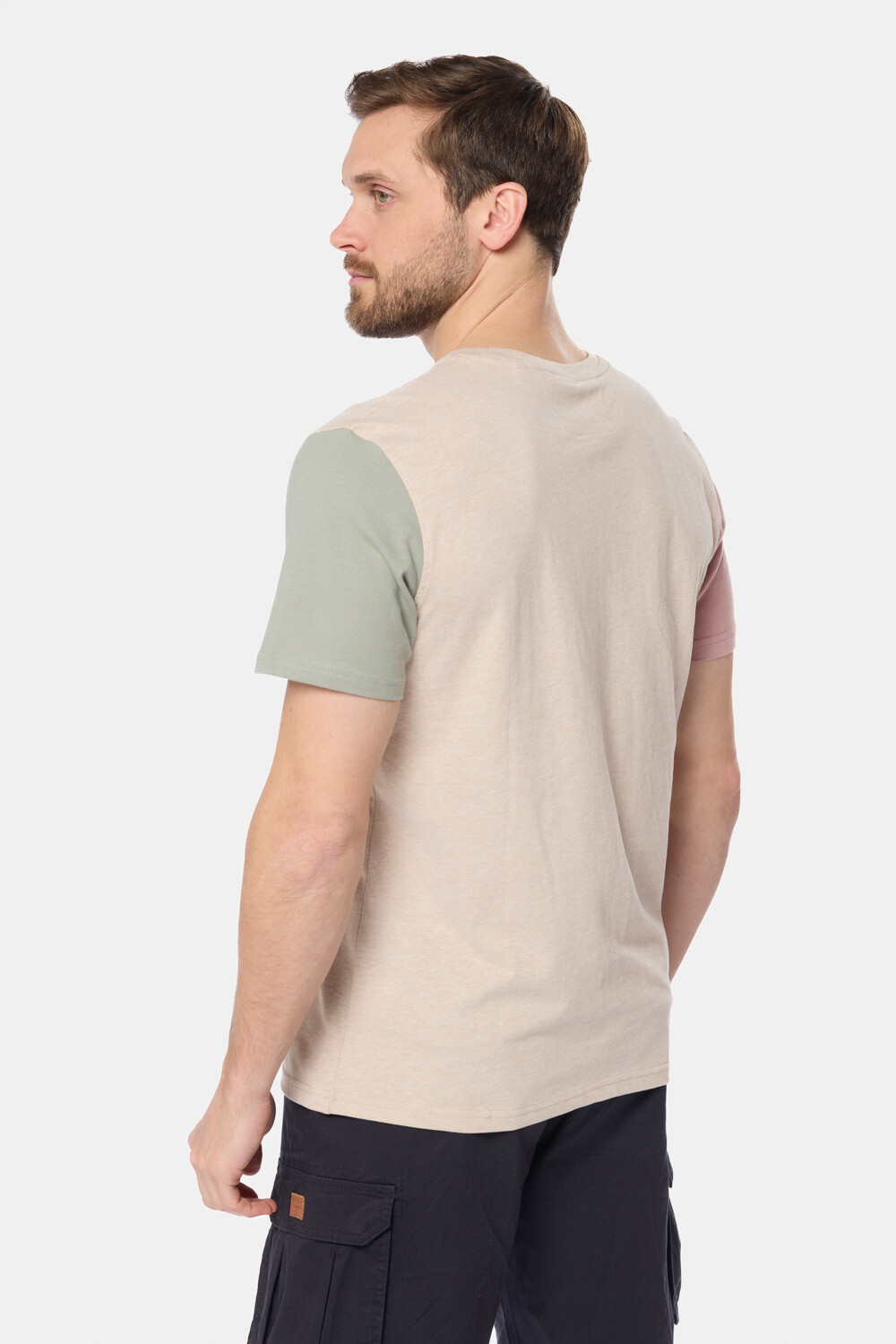 REMERA LISA COMBINADA Beige