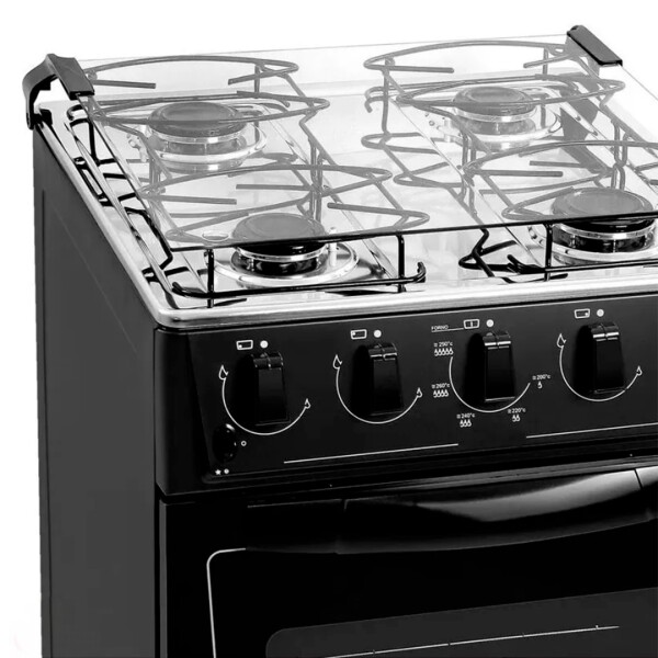 Cocina A Gas Punktal Pk-375c COCINA A GAS NEGRA PUNKTAL PK-375C AP