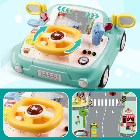Volante Musical Juego Infantil Simulador Manejo Pantalla Luz Verde