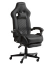 Silla gaming HALLUM con apoya pies negro Silla gaming HALLUM con apoya pies negro