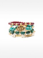 Set De Pulseras Efecto Piedra multicolor