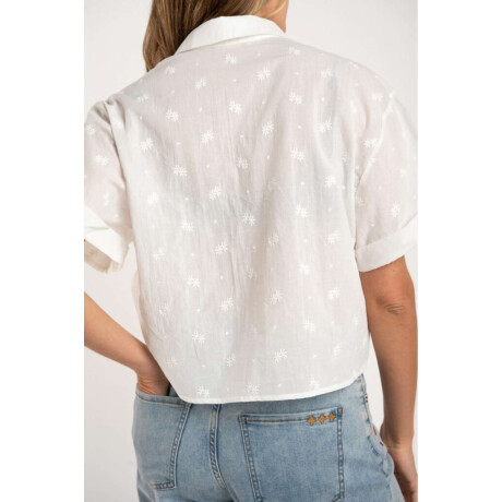 Blusa Broderie Manga Corta Crudo