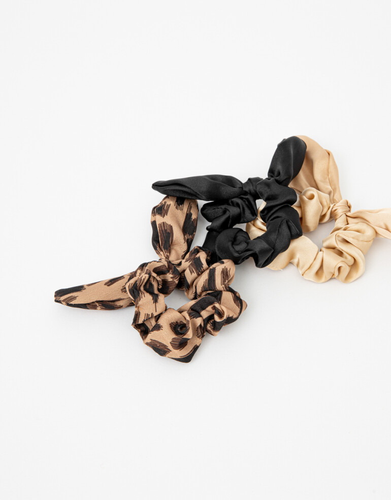 Skunzies Estampados Set De Scrunchies - Combinacion Tricolor