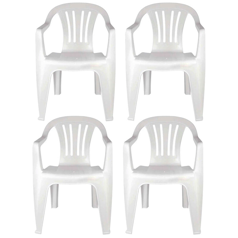 Set x4 Sillas Bela Vista con apoya brazos BLANCO