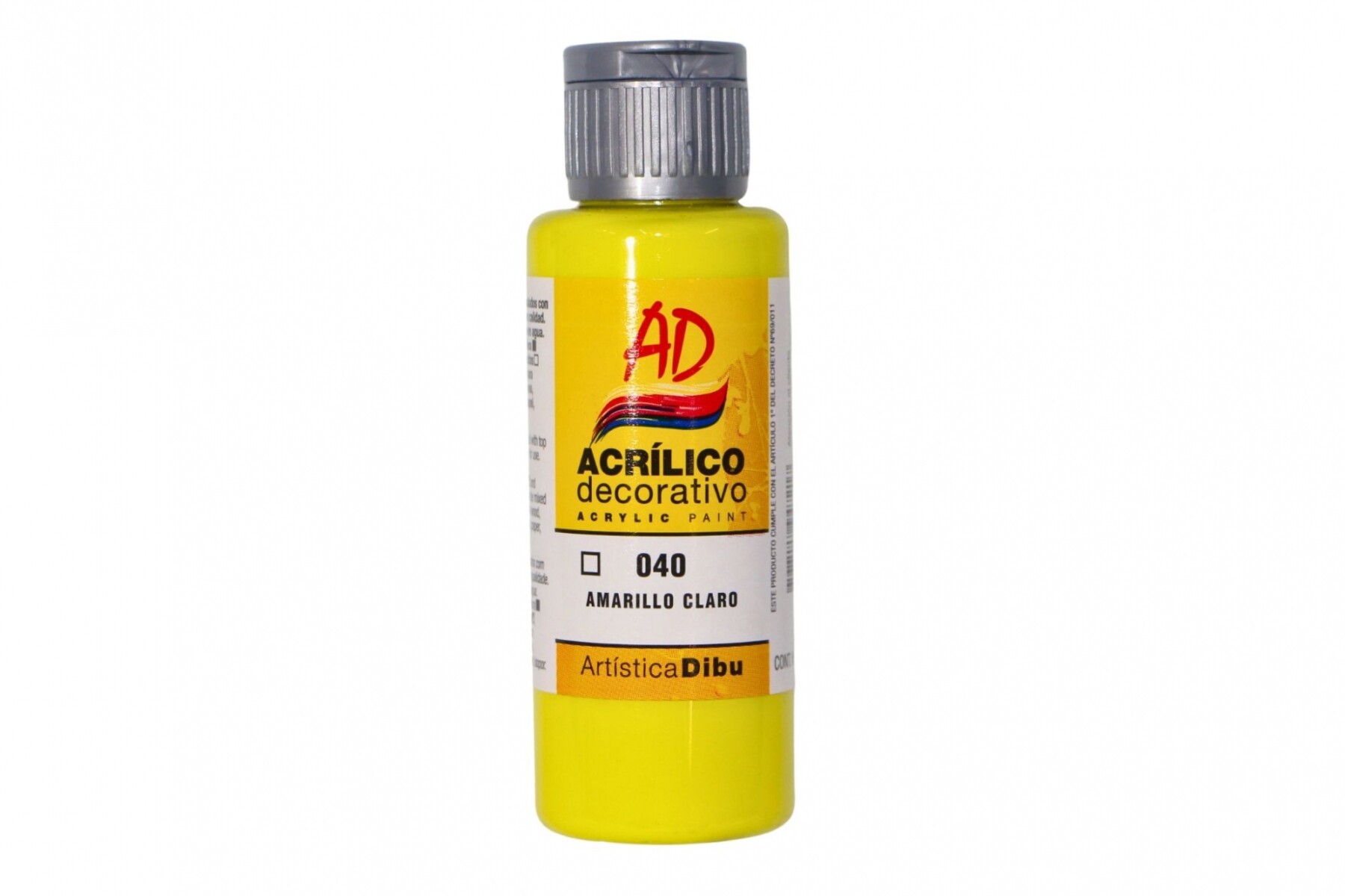 PINTURA ACRILICA ARTISTICA DIBU 60 ML. DIFERENTES COLORES - AMARILLO CLARO 040 
