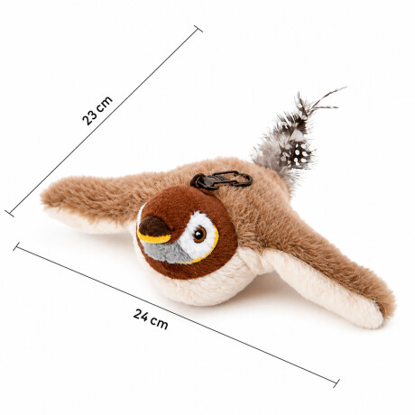 Juguete Para Gato Pájaro Interactivo C/Movimiento Sonido Usb Marrón