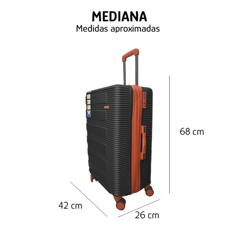 Valija Mediana Rígida Ruedas 360° Cierre Expandible Gris Oscuro/rojo