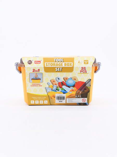 CAJA CON HERRAMIENTAS AMARILLO