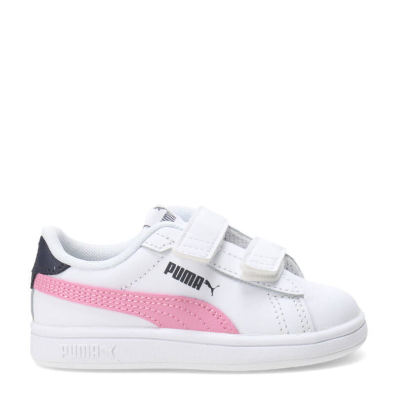 Championes de Niños Puma Smash 3.0 Leather V Blanco - Rosa - Azul Marino