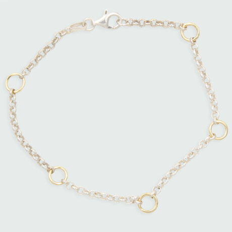 Pulsera Rona de Moon en plata 925 con detalles en oro 18k Pulsera Rona de Moon en plata 925 con detalles en oro 18k