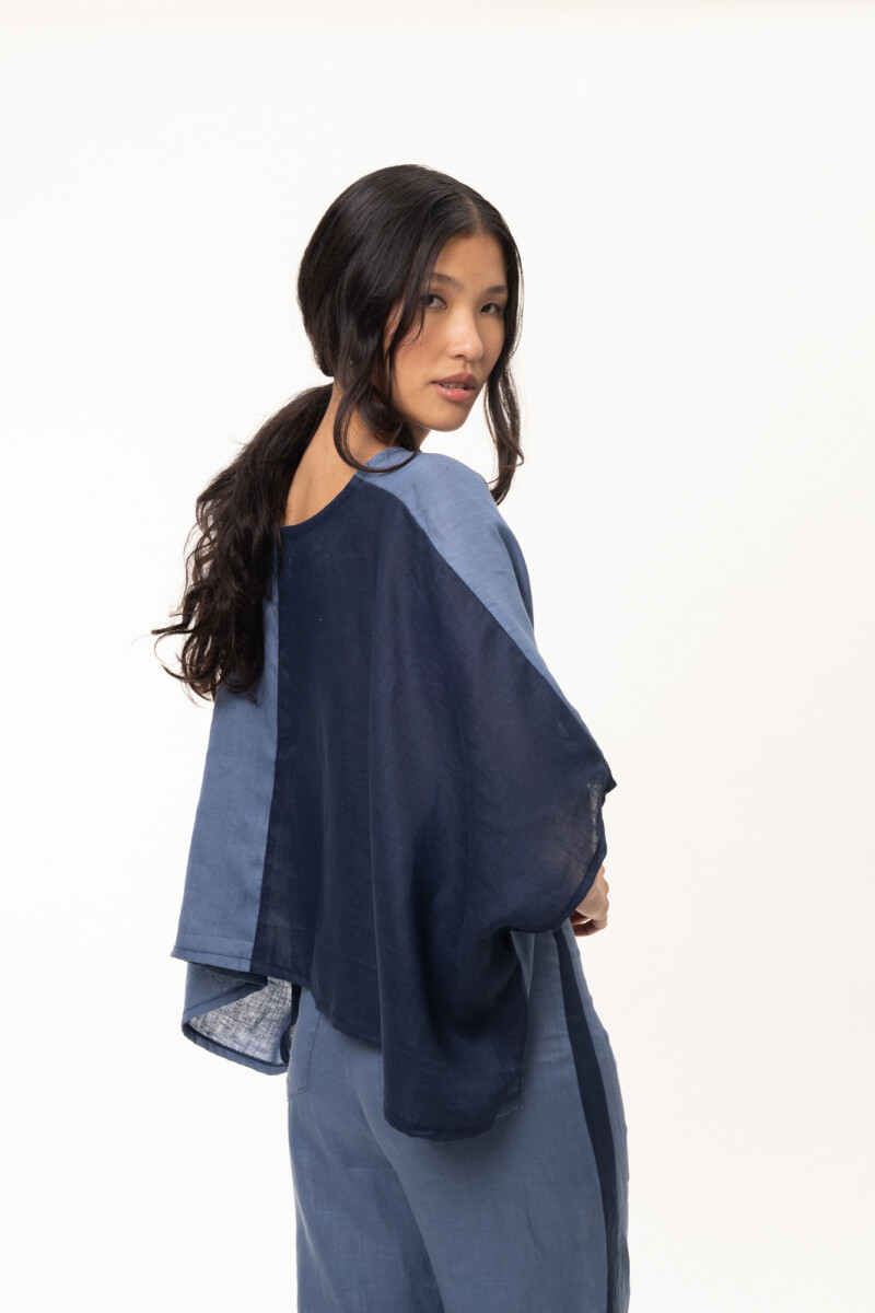 Blusa New Beach Azul Marino/Azul Claro