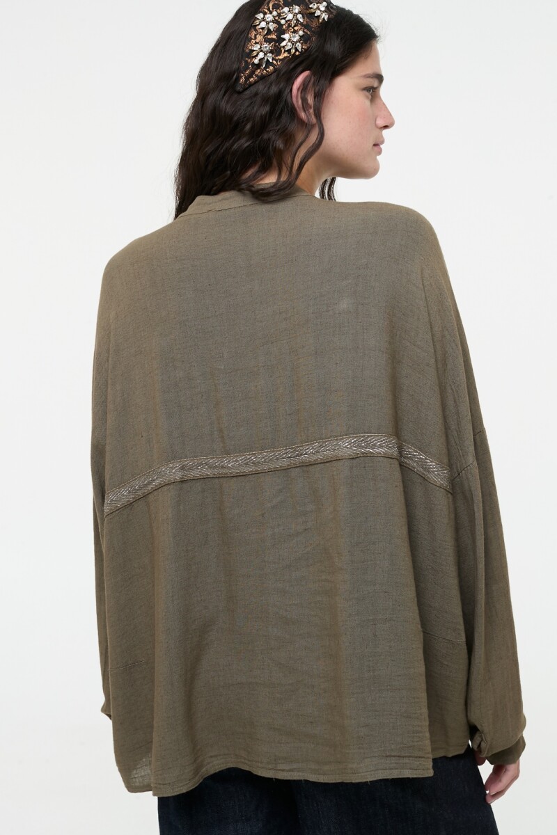 CAMISA CUELLO MAO Verde Militar