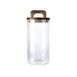 RECIPIENTE BORO 1.2L TAPA MADERA ACACIA D10XH23.5CM RECIPIENTE BORO 1.2L TAPA MADERA ACACIA D10XH23.5CM